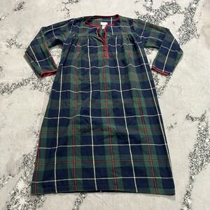 Chance Encounters Sleepwear Gown Womens L Tartan Plaid Long Sleeve Lounge Cozy